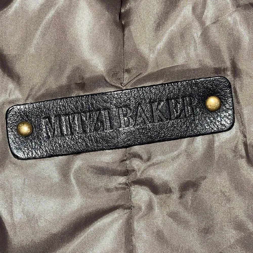 Mitzi Baker Vintage Designer Bag - Puffer Nylon & Leather Army Green 17W 13L